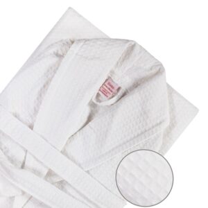 Halat Bianca de baie pentru hotel model fagure 100 bumbac culoare alb marime L XL - 5
